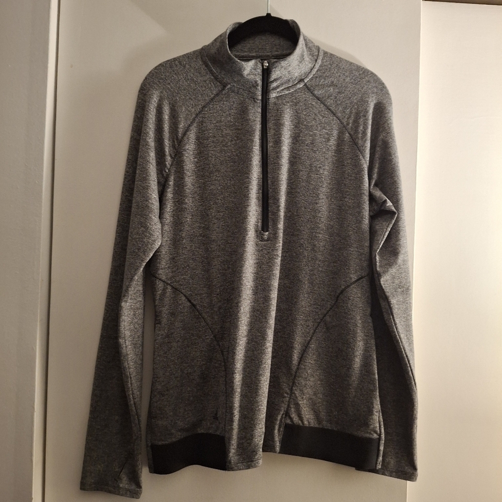Adidas Heathered Gray Women's Pullover with Black Accents